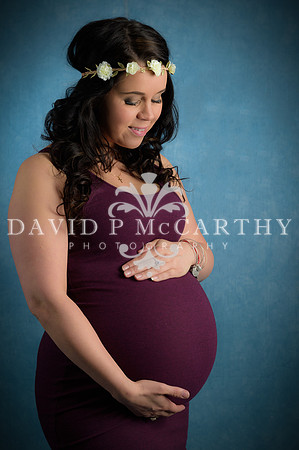 Loryn in a dress with her bump